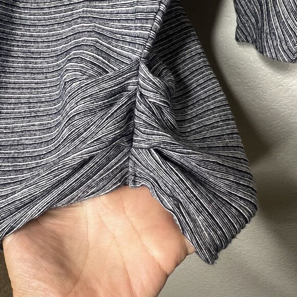 MM. Lafleur The Justine Top Galaxy Black Side Ruched Stripe Dolman Small Ae6 - Picture 4 of 6